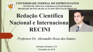 UNIVERSIDADE FEDERAL DO ESPRITO SANTO CENTRO DE CINCIAS