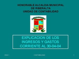 HONORABLE ALCALDIA MUNICIPAL DE RIBERALTA UNIDAD DE CONTABILIDAD