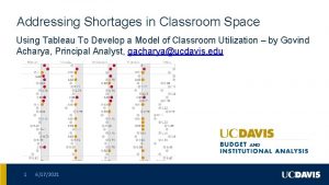 Addressing Shortages in Classroom Space Using Tableau To