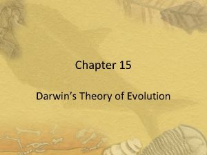 Chapter 15 Darwins Theory of Evolution Section 15