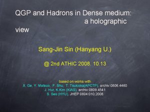 QGP and Hadrons in Dense medium a holographic