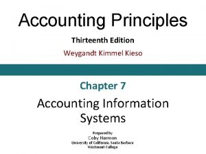 Accounting Principles Thirteenth Edition Weygandt Kimmel Kieso Chapter