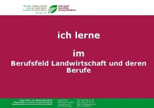 ich lerne im Berufsfeld Landwirtschaft und deren Berufe