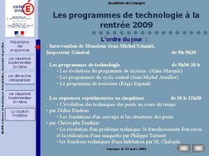 Acadmie de Limoges IAIPR sciences et techniques industrielles