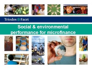 Social environmental performance for microfinance The triple bottom