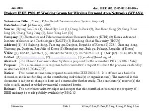 Jan 2005 doc IEEE 802 15 05 0010