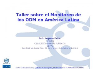 Taller sobre el Monitoreo de los ODM en