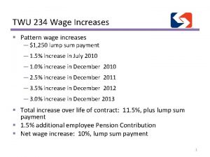 TWU 234 Wage Increases Pattern wage increases 1