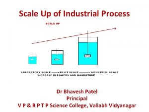 Scale Up of Industrial Process Dr Bhavesh Patel