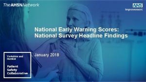 National Early Warning Scores National Survey Headline Findings