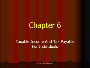 Chapter 6 Taxable Income And Tax Payable For