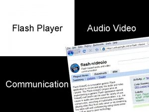 Flash Player Audio Video Communication By Kundan Singh