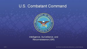 U S Combatant Command Intelligence Surveillance and Reconnaissance