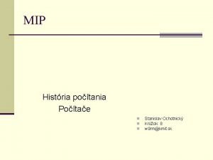 MIP Histria potania Potae n n n Stanislav