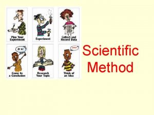 Scientific Method The Scientific Method involves a series