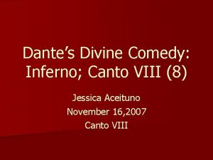 Dantes Divine Comedy Inferno Canto VIII 8 Jessica