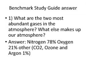 Benchmark 2 study questions solutions