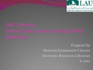 Lau library catalog