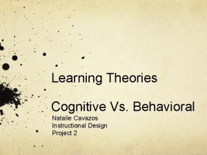 Cognitive vs behavioral learning