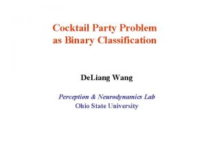 Cocktail Party Problem as Binary Classification De Liang