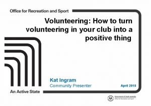 Volunteering How to turn volunteering in your club