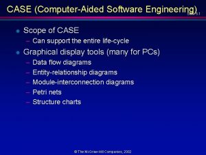 CASE ComputerAided Software Engineering Slide 5 1 l
