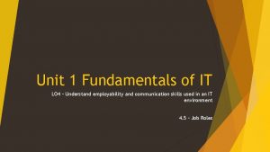 Unit 1 Fundamentals of IT LO 4 Understand