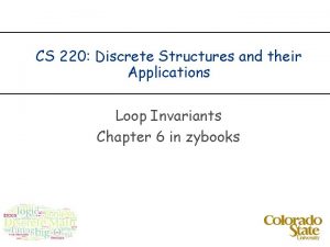 CS 220 Discrete Structures and their Applications Loop