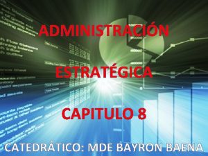 ADMINISTRACIN ESTRATGICA CAPITULO 8 CATEDRTICO MDE BAYRON BAENA