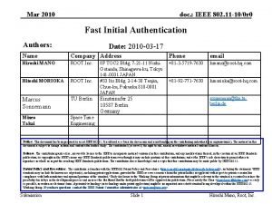 Mar 2010 doc IEEE 802 11 100 r