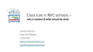 Class size in NYC schools why it matters