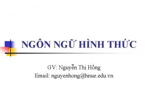 NGN NG HNH THC GV Nguyn Th Hng