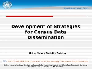 Development of Strategies for Census Data Dissemination United