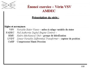 nonc exercice Vrin VSV AMDEC Prsentation du vrin