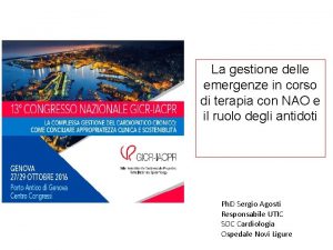 La gestione delle emergenze in corso di terapia