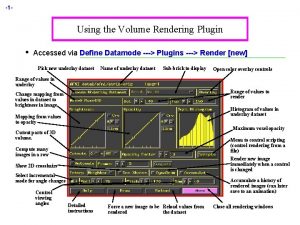 1 Using the Volume Rendering Plugin Accessed via
