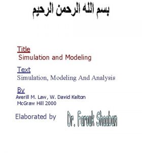 Title Simulation and Modeling Text Simulation Modeling And
