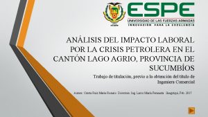 ANLISIS DEL IMPACTO LABORAL POR LA CRISIS PETROLERA