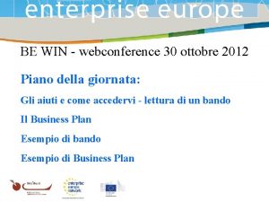 Azienda Speciale della Camera di Commercio BE WIN