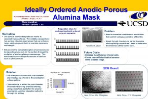 Ideally Ordered Anodic Porous Alumina Mask Acknowledgements Swee