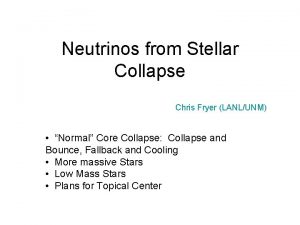 Neutrinos from Stellar Collapse Chris Fryer LANLUNM Normal