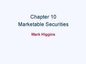 Marketable securities examples
