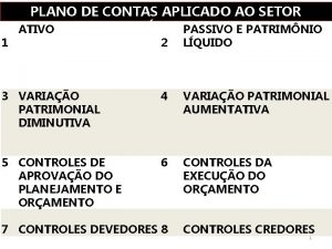 1 PLANO DE CONTAS APLICADO AO SETOR PBLICO