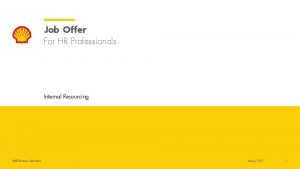 Job Offer For HR Professionals Internal Resourcing Shell