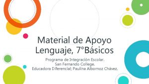 Material de Apoyo Lenguaje 7Bsicos Programa de Integracin