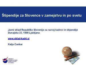 tipendije za Slovence v zamejstvu in po svetu