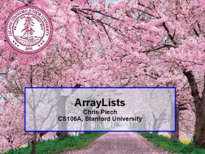 Array Lists Chris Piech CS 106 A Stanford