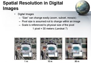 Spatial Resolution in Digital Images Digital Images Size