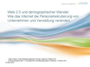 Web 2 0 und demographischer Wandel Wie das