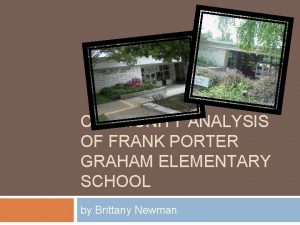 COMMUNITY ANALYSIS OF FRANK PORTER GRAHAM ELEMENTARY SCHOOL